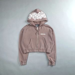 HALO "VINTAGE CHAMBERS" (CROPPED) ZIP HOODIE IN MOJAVE BROWN